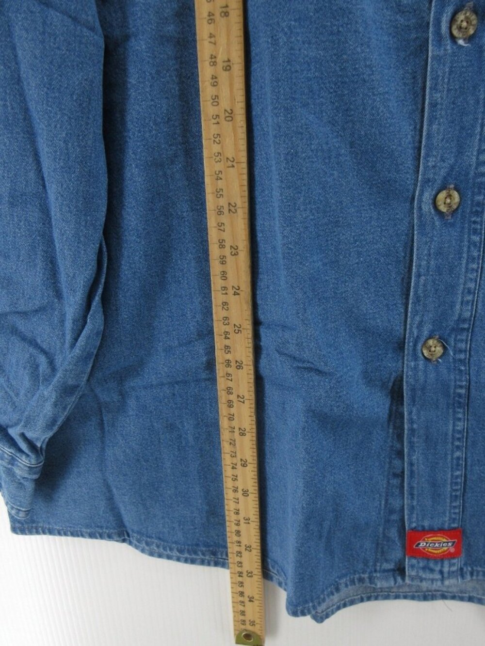 Dickies Shirt XXXL Denim Button Down Workwear Pocket Deadstock Y2K NEW - Picture 6 of 13
